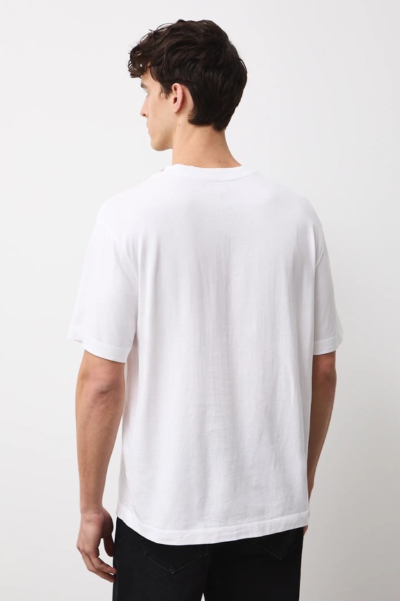 Odzież T-shirt bawełniany męski z nadrukiem RW25-TSMC11 biały