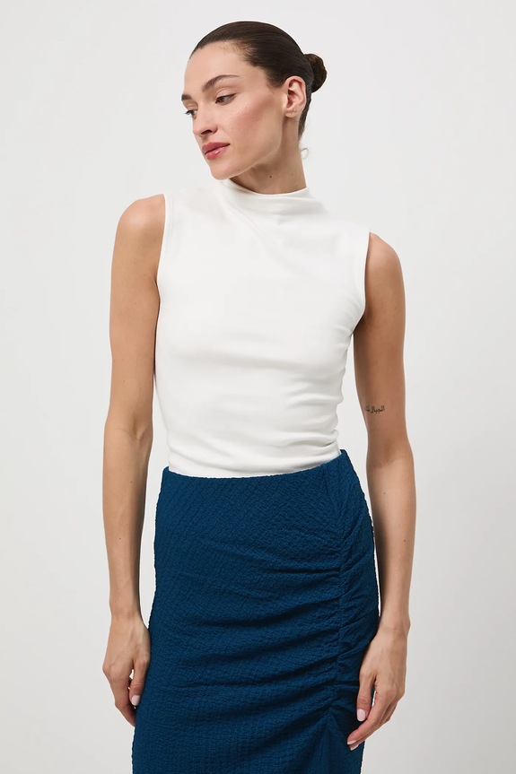 Top damski prążkowany z modalem RW25-TTD030 beżowy