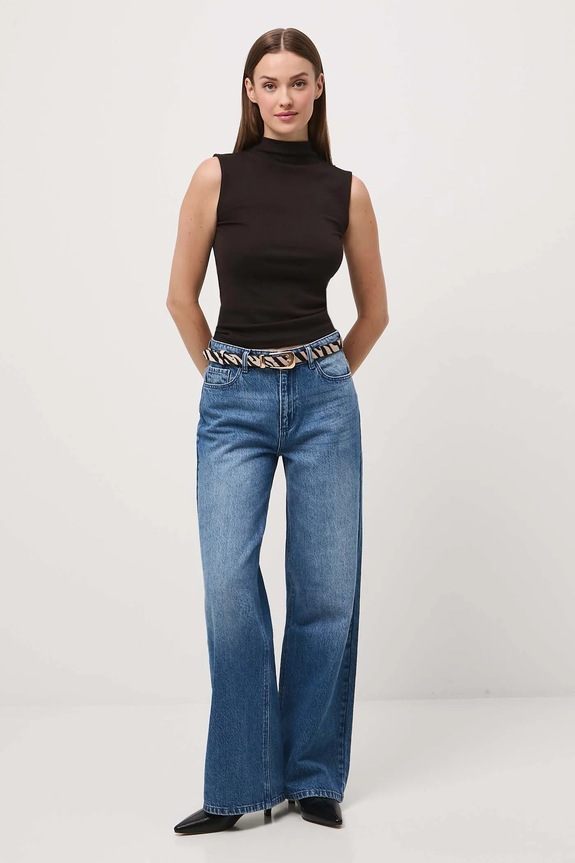 Top damski prążkowany z modalem RW25-TTD030 brązowy RW25