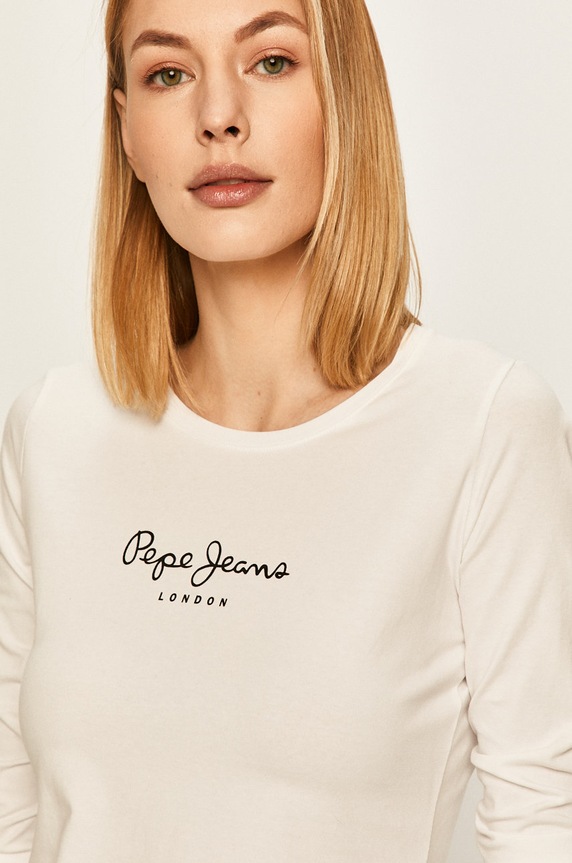 Pepe Jeans - Bluzka New Virginia z elastanem biały PL502755