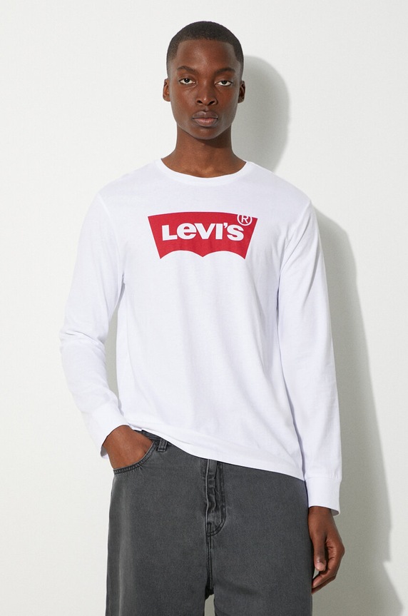 Levi's - Longsleeve nadruk biały 36015.0010