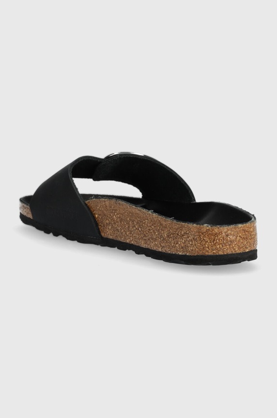 Obuwie Birkenstock klapki nubukowe Madrid Big Buckle 1006523 czarny