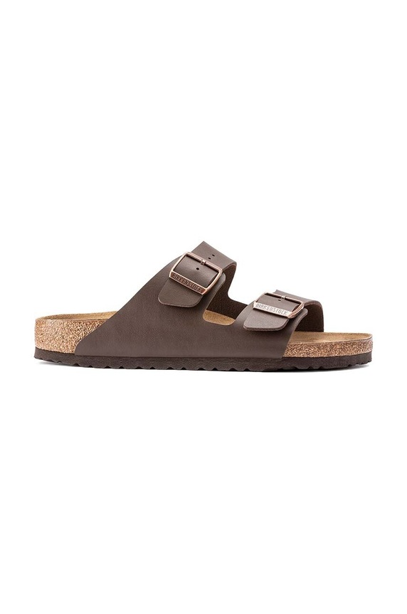 Birkenstock klapki Arizona imitacja skóry licowej brązowy 51703.M