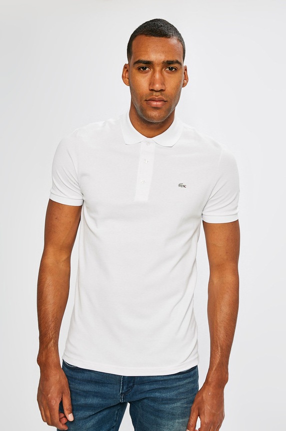 Lacoste - Pánske polo tričko s elastanom biela PH4014