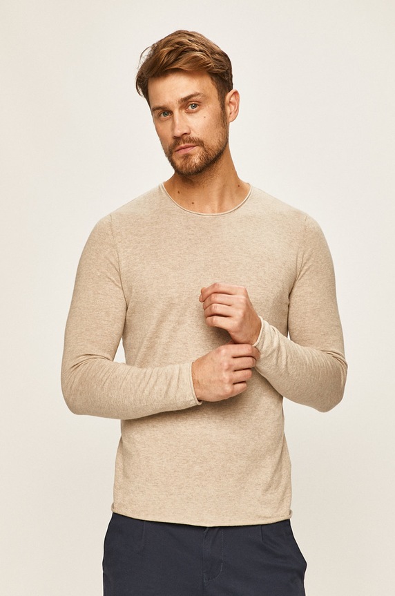 Selected Homme - Sweter beżowy 16047649