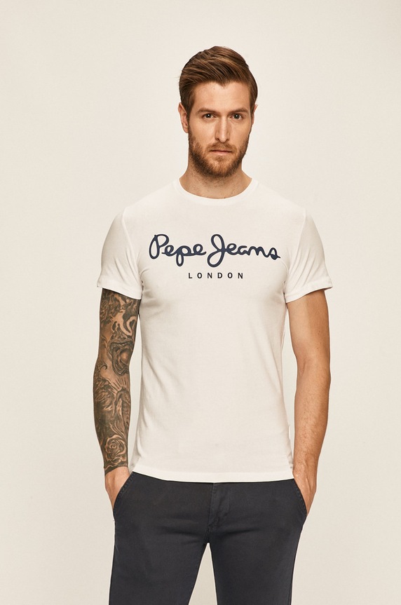 Pepe Jeans - Pánske tričko biela PM501594.