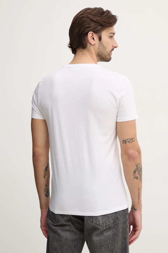 Ρούχα Lacoste t-shirt ανδρικό βαμβακερό TH6709 λευκό