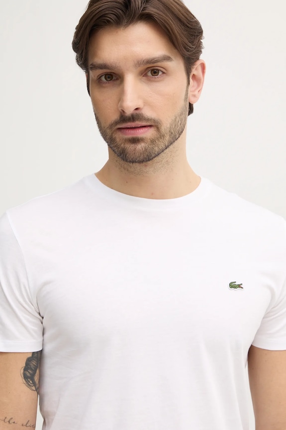 Lacoste t-shirt ανδρικό βαμβακερό λευκό TH6709