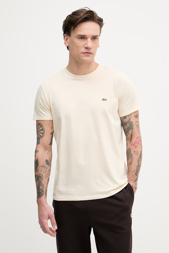 Lacoste tričko pánske bavlnené béžová TH6709