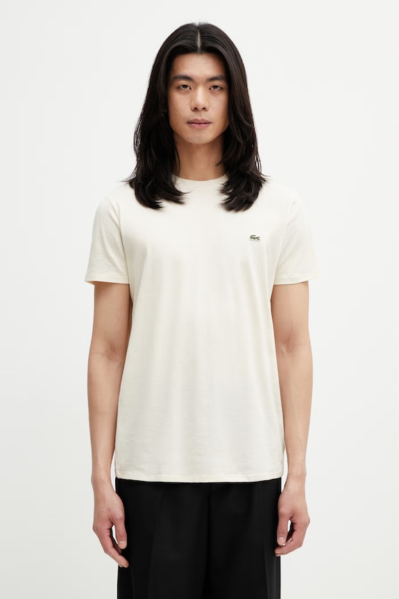Lacoste t-shirt cotton Men's beige TH6709