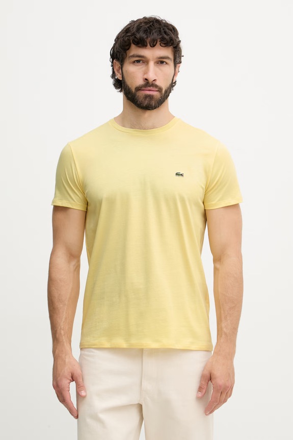 Lacoste Тениска мъжка от памук жълт TH6709