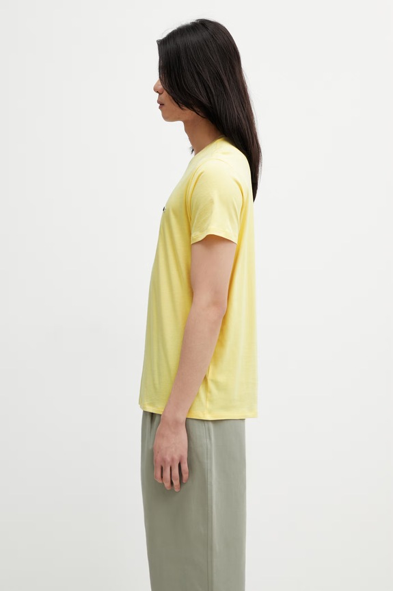 Lacoste tricou de bumbac pentru bărbați TH6709 galben SS26