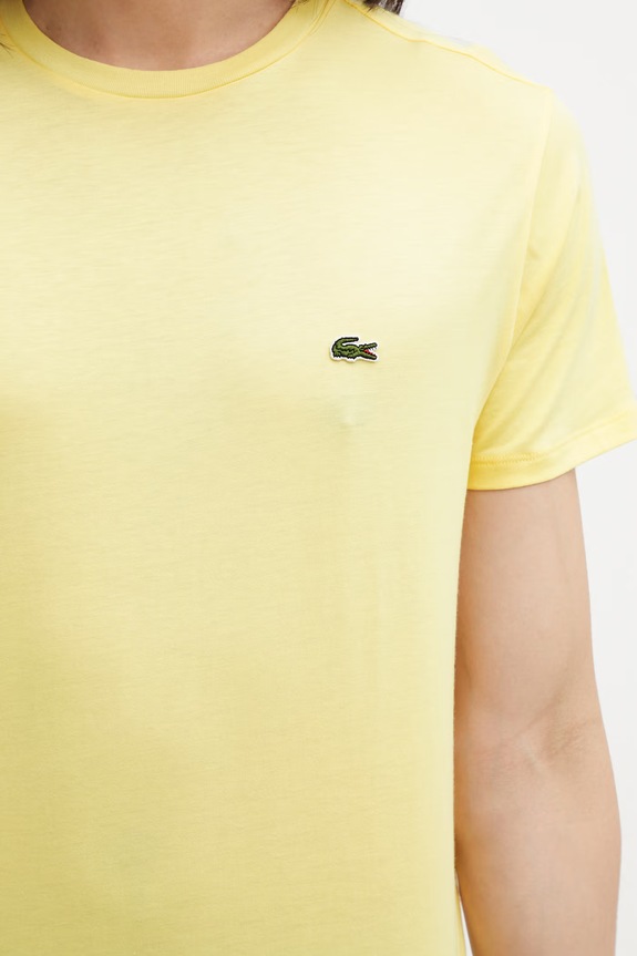 Lacoste tricou de bumbac pentru bărbați galben TH6709