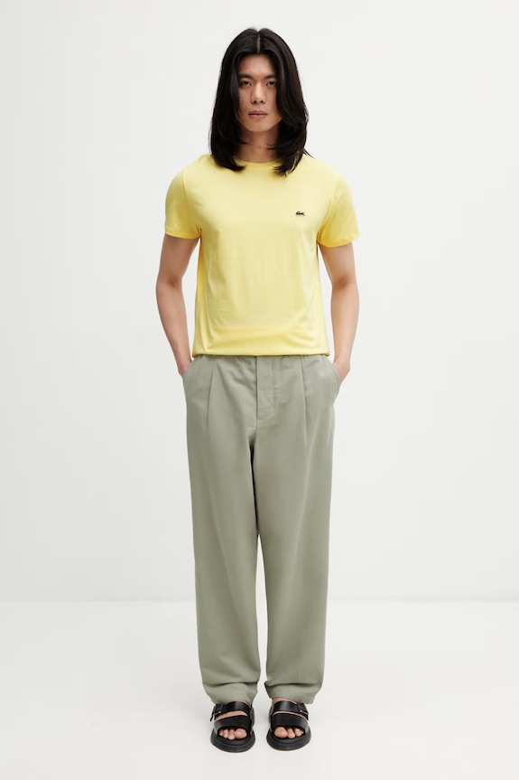 Lacoste tricou de bumbac pentru bărbați TH6709 galben
