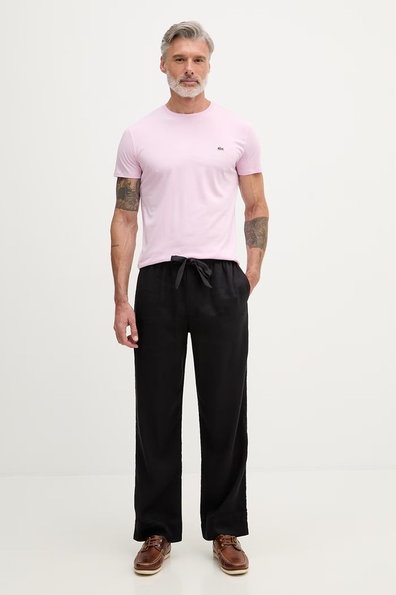 Lacoste tričko pánske bavlnené TH6709 ružová SS26