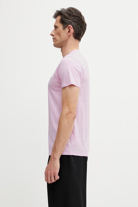 Lacoste T-shirt bawełniany męski TH6709 różowy SS26
