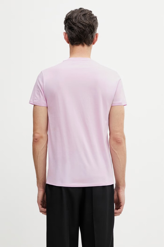 Odzież Lacoste T-shirt bawełniany męski TH6709 różowy