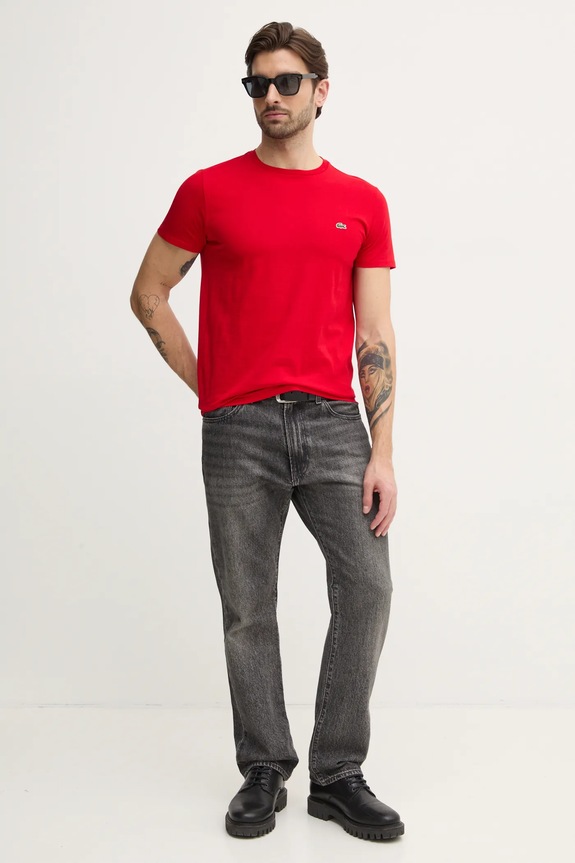 Lacoste t-shirt da uomo in cotone TH6709 rosso SS26