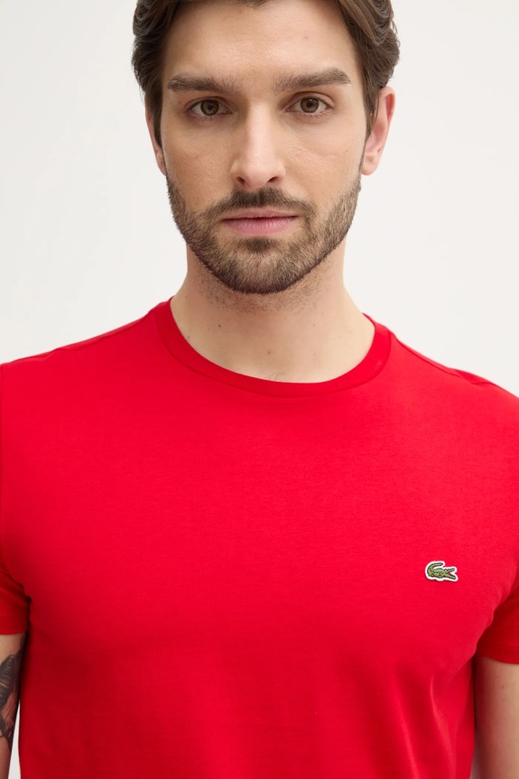 Lacoste t-shirt da uomo in cotone rosso TH6709