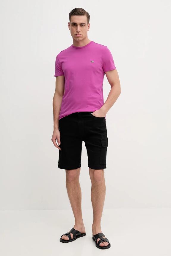 Lacoste tričko pánske bavlnené TH6709 ružová SS26