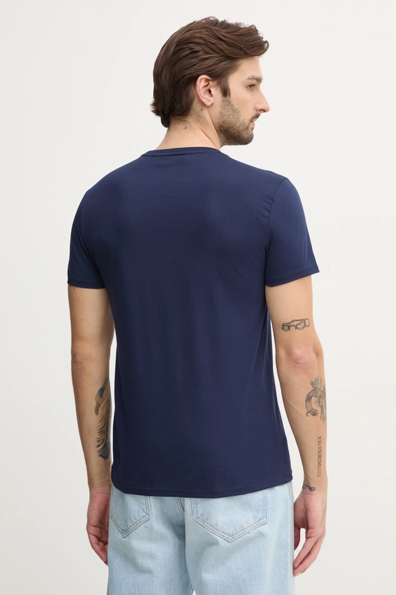 Odzież Lacoste T-shirt męski bawełniany TH6709 granatowy