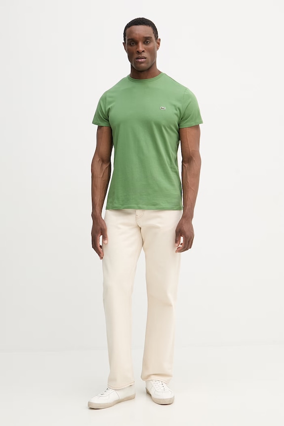 Lacoste tričko pánske bavlnené TH6709 zelená SS26