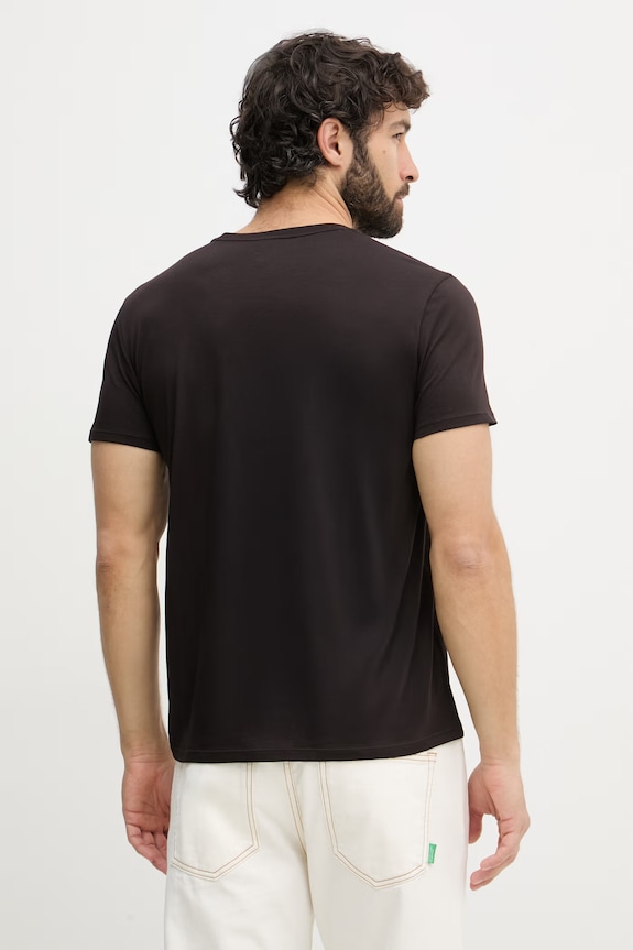 Odzież Lacoste T-shirt męski bawełniany TH6709 brązowy