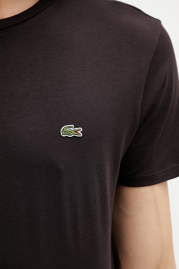Lacoste тениска от памук мъжка кафяв TH6709