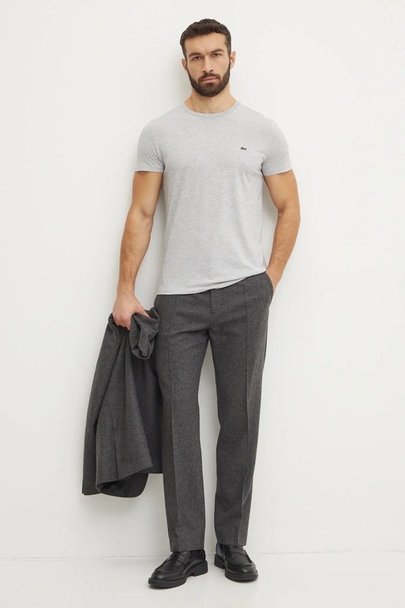 Lacoste t-shirt ανδρικό βαμβακερό TH6709 γκρί SS26