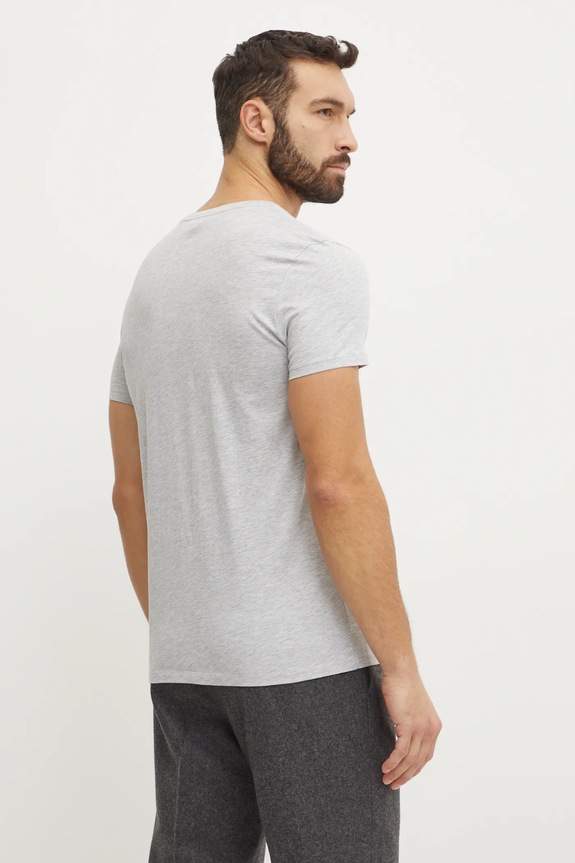 Ρούχα Lacoste t-shirt ανδρικό βαμβακερό TH6709 γκρί