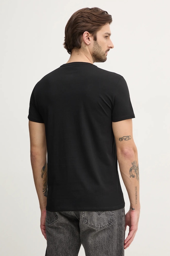 Ρούχα Lacoste T-shirt ανδρικό βαμβακερό TH6709 μαύρο