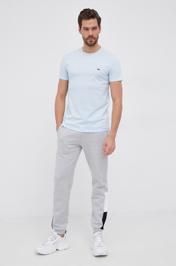 Lacoste T-shirt męski bawełniany TH6709 niebieski SS26