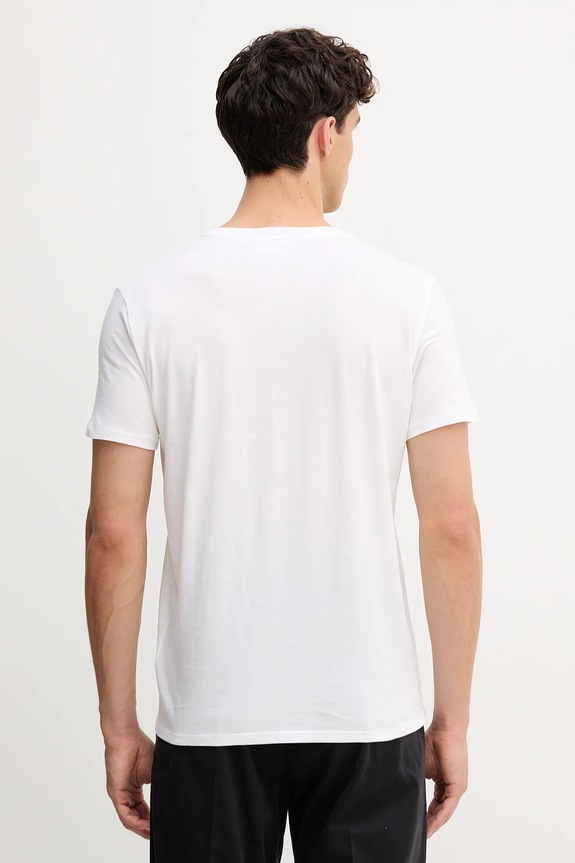 Ρούχα Lacoste t-shirt Ανδρικό βαμβακερό TH6710 λευκό