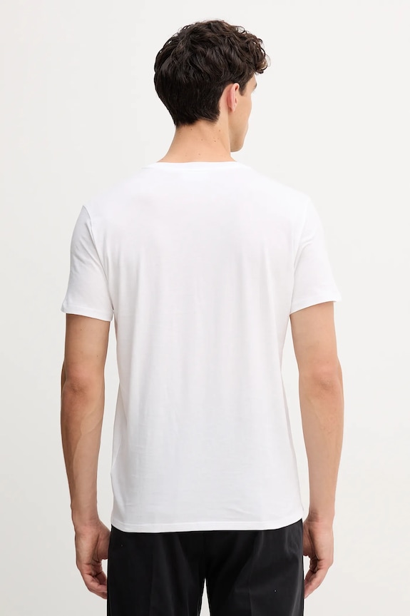 Ρούχα Lacoste t-shirt Ανδρικό βαμβακερό TH6710 λευκό