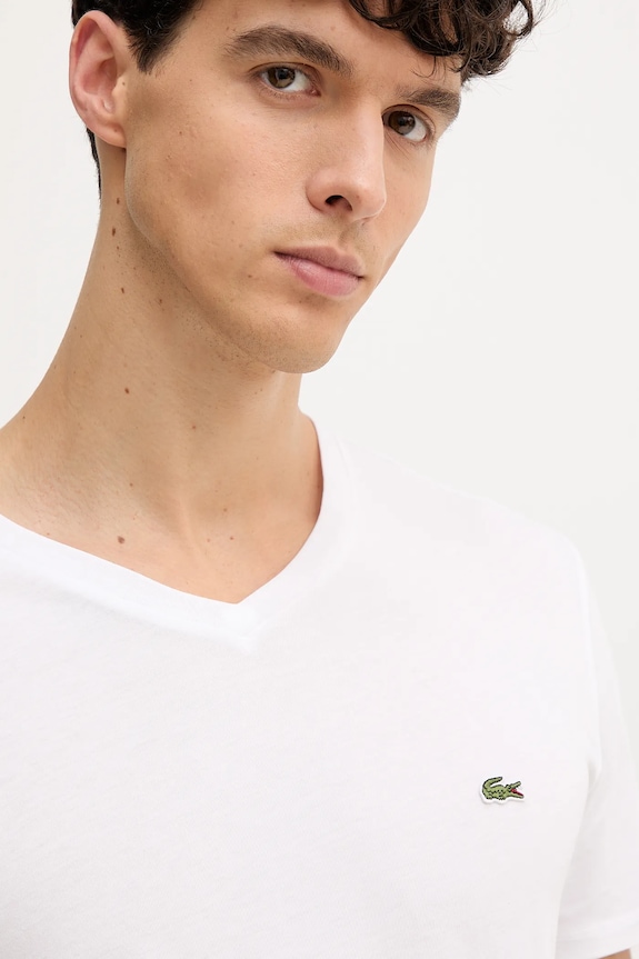 Lacoste t-shirt Ανδρικό βαμβακερό λευκό TH6710