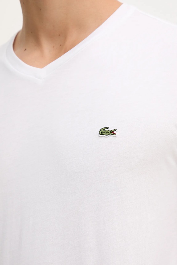 Lacoste t-shirt Ανδρικό βαμβακερό TH6710 λευκό