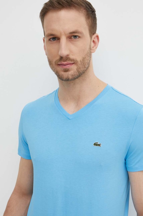 Lacoste T-shirt męski bawełniany bawełna niebieski TH6710
