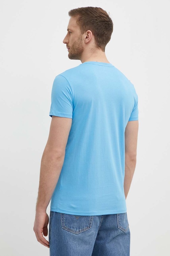 Odzież Lacoste T-shirt męski bawełniany TH6710 niebieski