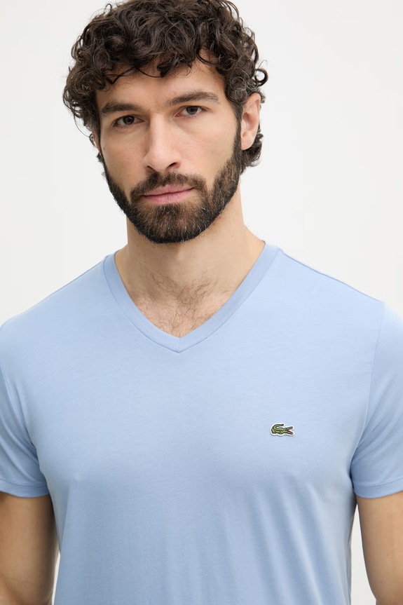 Lacoste tricou de bărbați din bumbac albastru TH6710