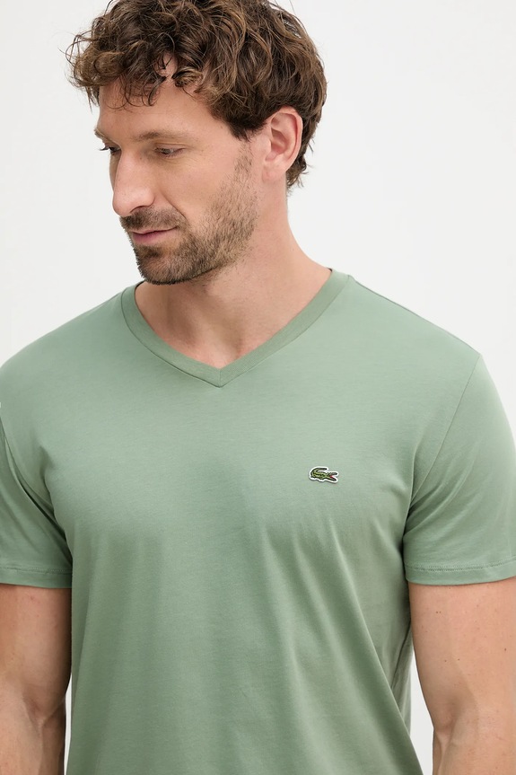 Lacoste tricou bărbătesc bumbac verde TH6710