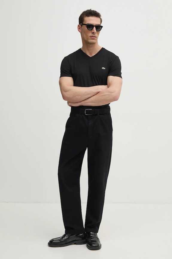 Lacoste t-shirt ανδρικό βαμβακερό TH6710 μαύρο SS26