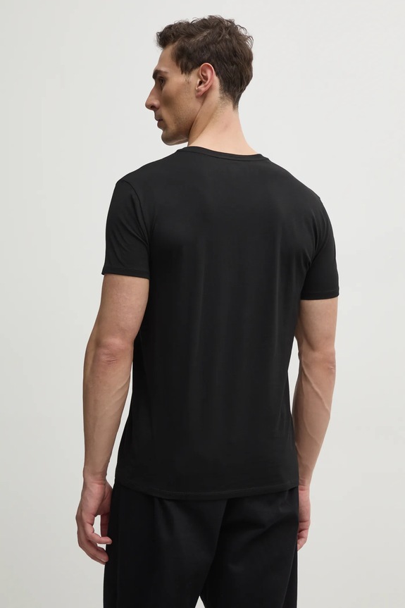 Ρούχα Lacoste t-shirt ανδρικό βαμβακερό TH6710 μαύρο