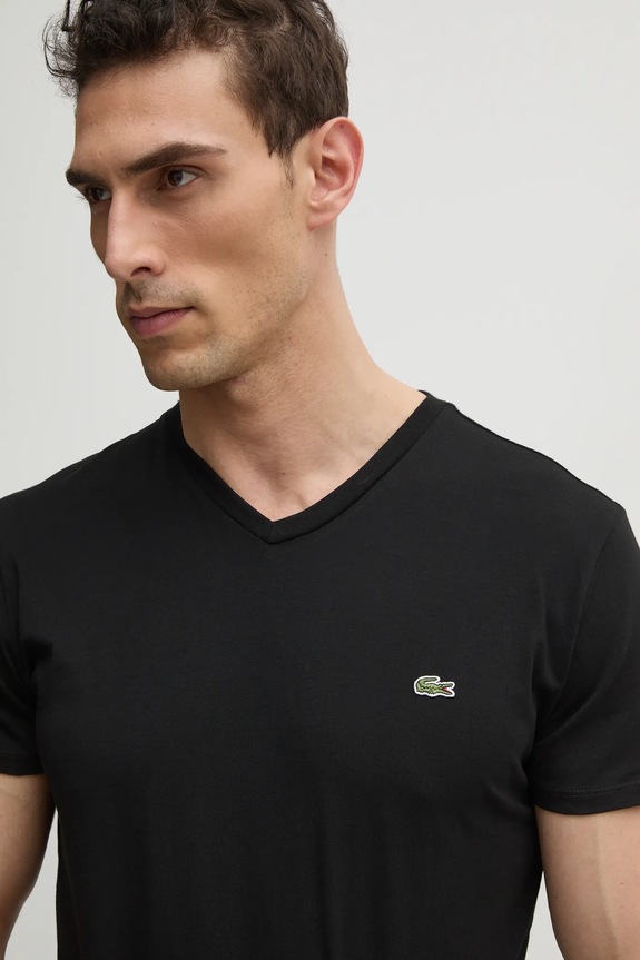 Lacoste t-shirt ανδρικό βαμβακερό μαύρο TH6710