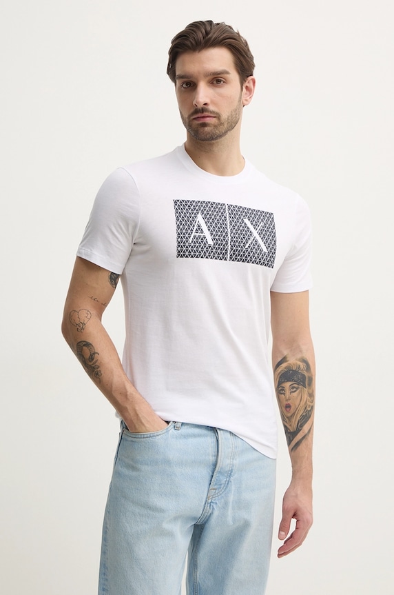 Armani Exchange pamut póló pamut fehér 8NZTCK.Z8H4Z.NOS