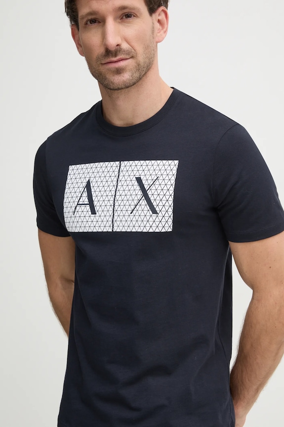 Armani Exchange pamut póló sötétkék 8NZTCK.Z8H4Z.NOS