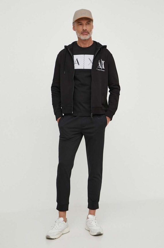 Armani Exchange pamut póló 8NZTCK.Z8H4Z.NOS fekete AA00