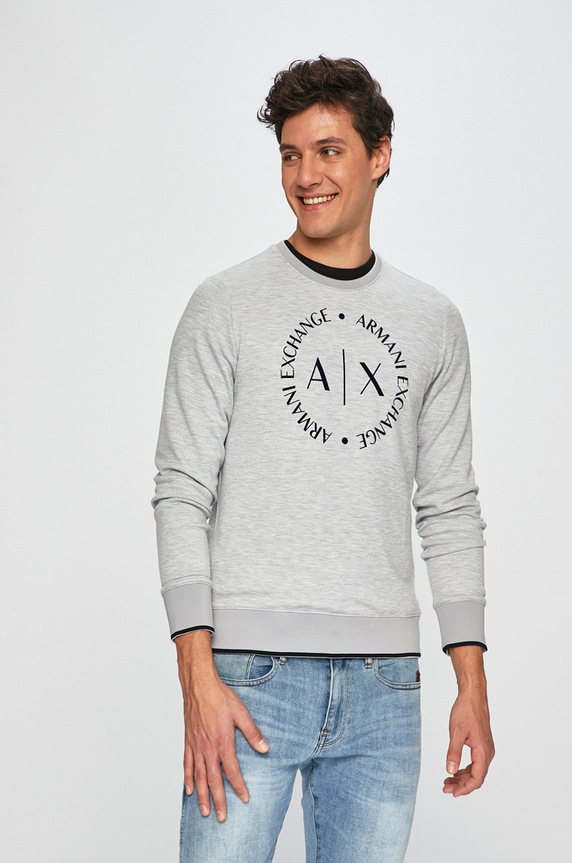 Armani Exchange - Bluza 8NZM87.Z9N1Z z elastanem szary 8NZM87.Z9N1Z
