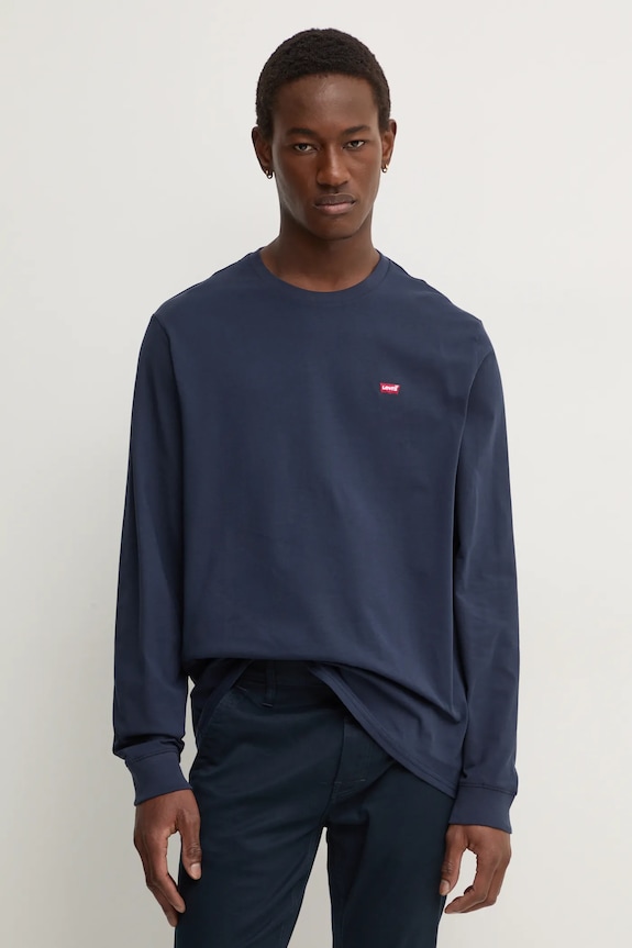 Levi's - Pánske tričko s dlhým rukávom bavlna tmavomodrá 72848.0001
