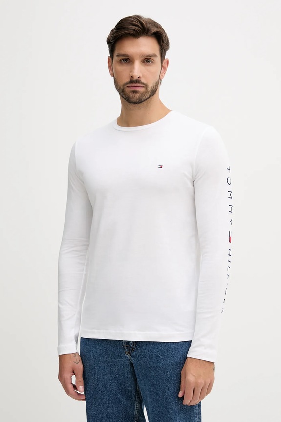Tommy Hilfiger - Longsleeve βαμβάκι λευκό MW0MW09096