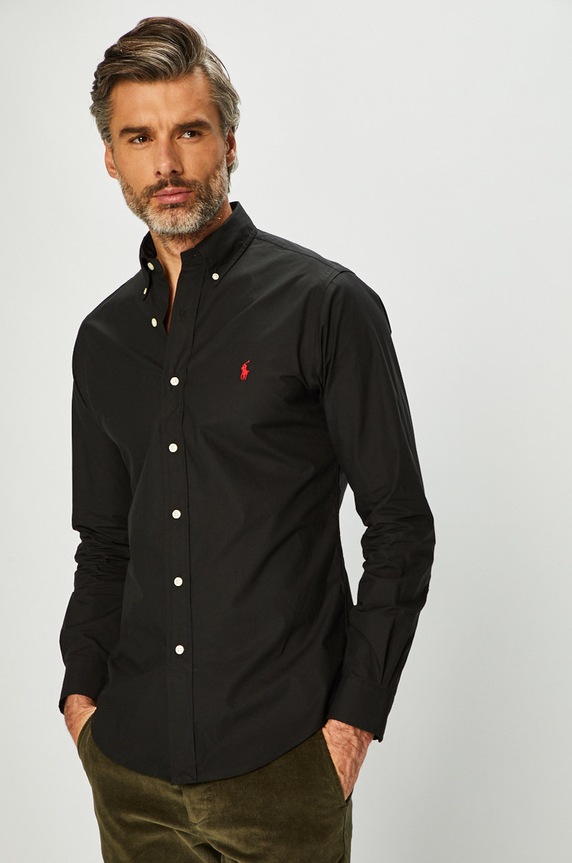 Polo Ralph Lauren - Košeľa slim čierna 710705269007